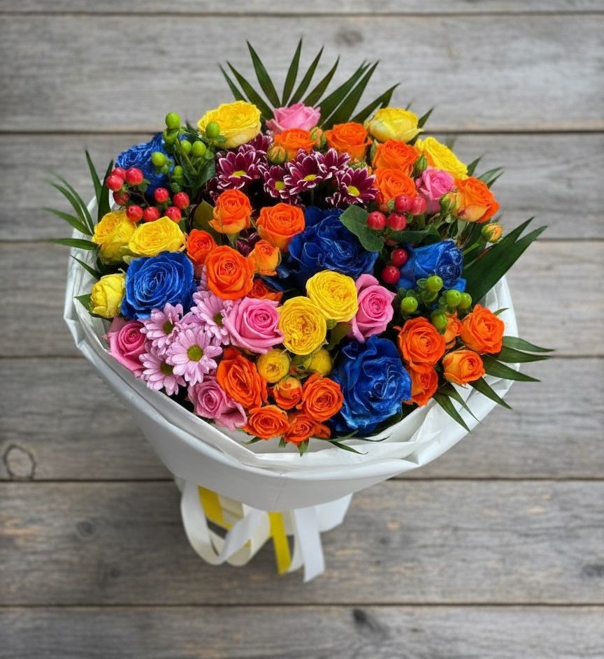 Букет цветов из: Розы и Хризантемы в Железнодорожный Московская область