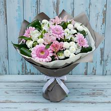 Букет цветов из:  Герберы, Альстромерии и Хризантемы в Железнодорожный Московская область