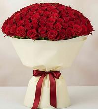 Букет 101 Красная роза Милано в Железнодорожный Московская область