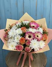 Букет цветов из:  Розы, Герберы и Хризантемы #REPLACE_PRED# Железнодорожный Московская область