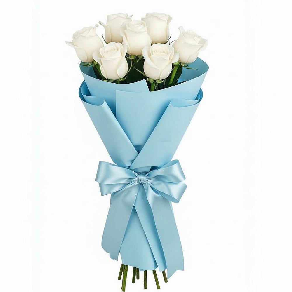Букет 7 белых роз Проуд в Железнодорожный Московская область