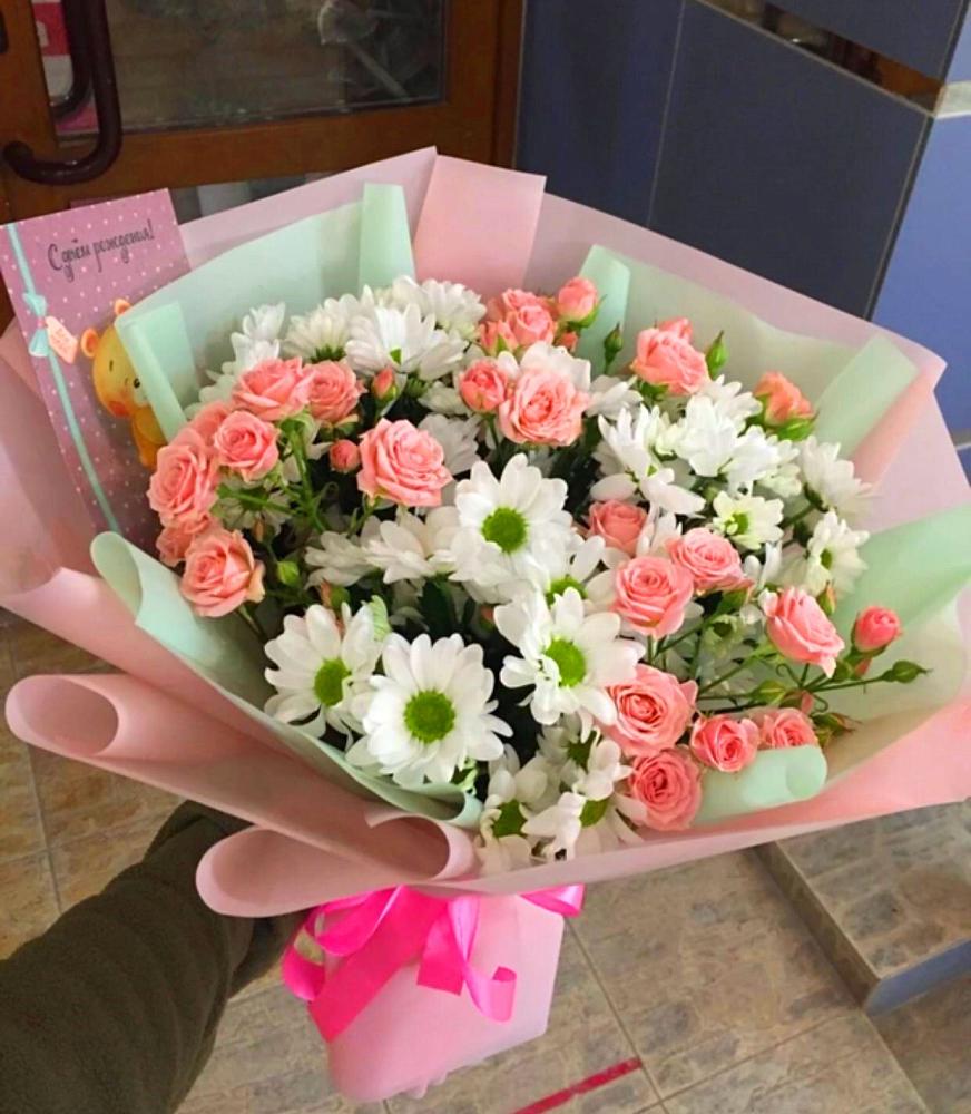 Букет цветов из: Розы и Хризантемы в Железнодорожный Московская область