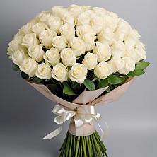 Букет 101 беля роза Белоснежка в Железнодорожный Московская область