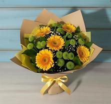Букет цветов из:  Герберы и Хризантемы в Железнодорожный Московская область