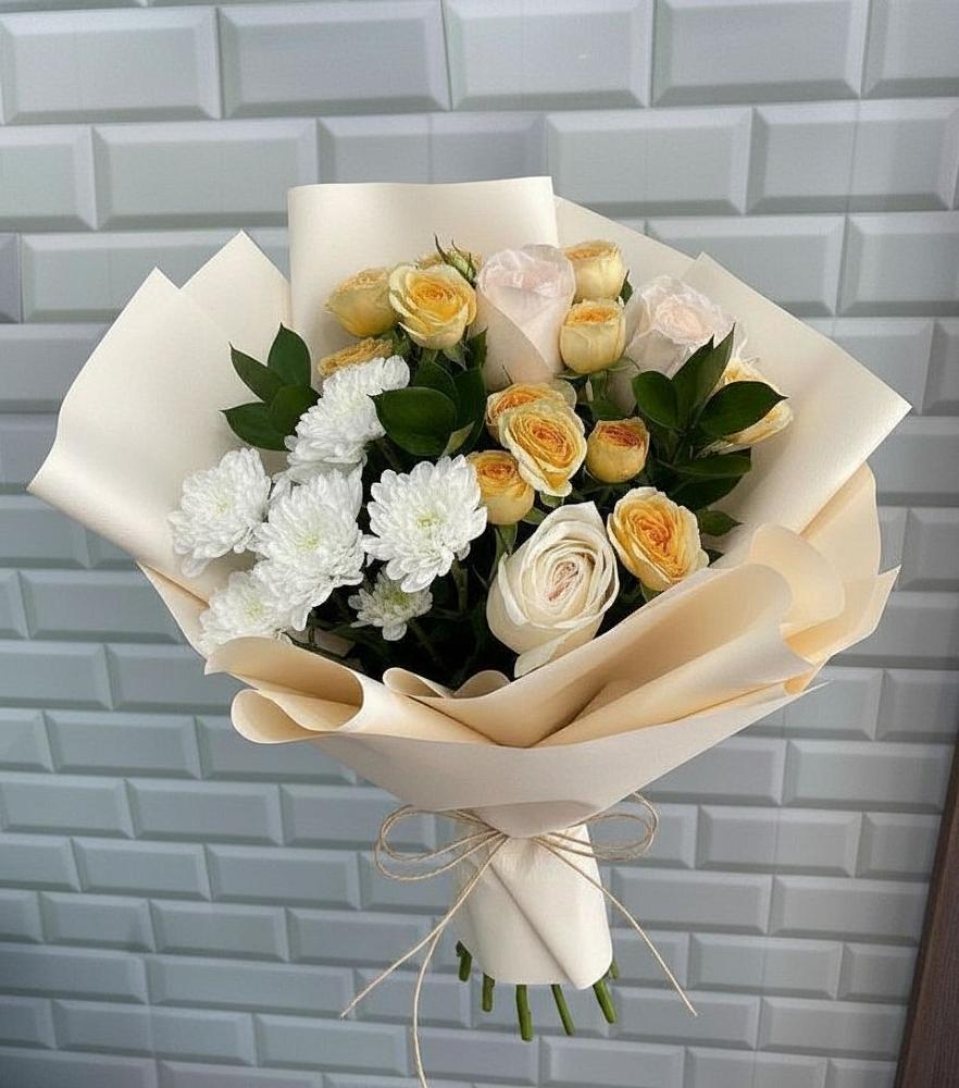 Букет цветов из: Розы и Хризантемы в Железнодорожный Московская область