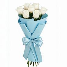 Букет 7 белых роз Проуд в Железнодорожный Московская область