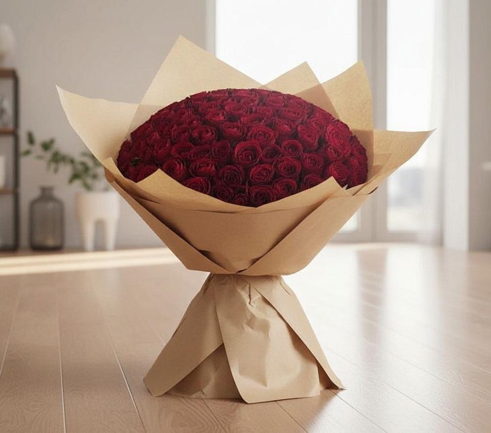 Букет 101 Красная роза в Железнодорожный Московская область