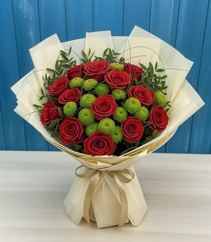 Букет цветов из: Розы и Хризантемы в Железнодорожный Московская область